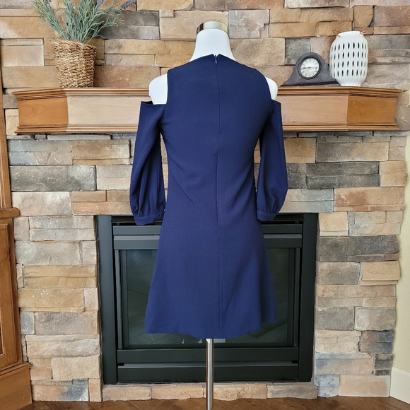 Eliza J navy blue cold shoulder dress 2P NWT - Picture 5 of 11